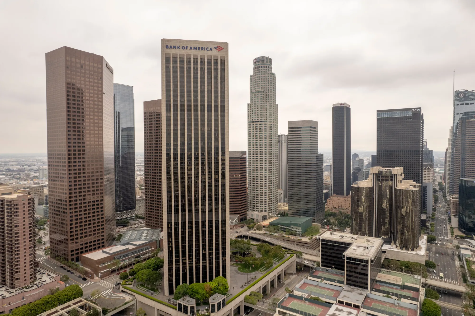 The Bank of America Plaza in Los Angeles.