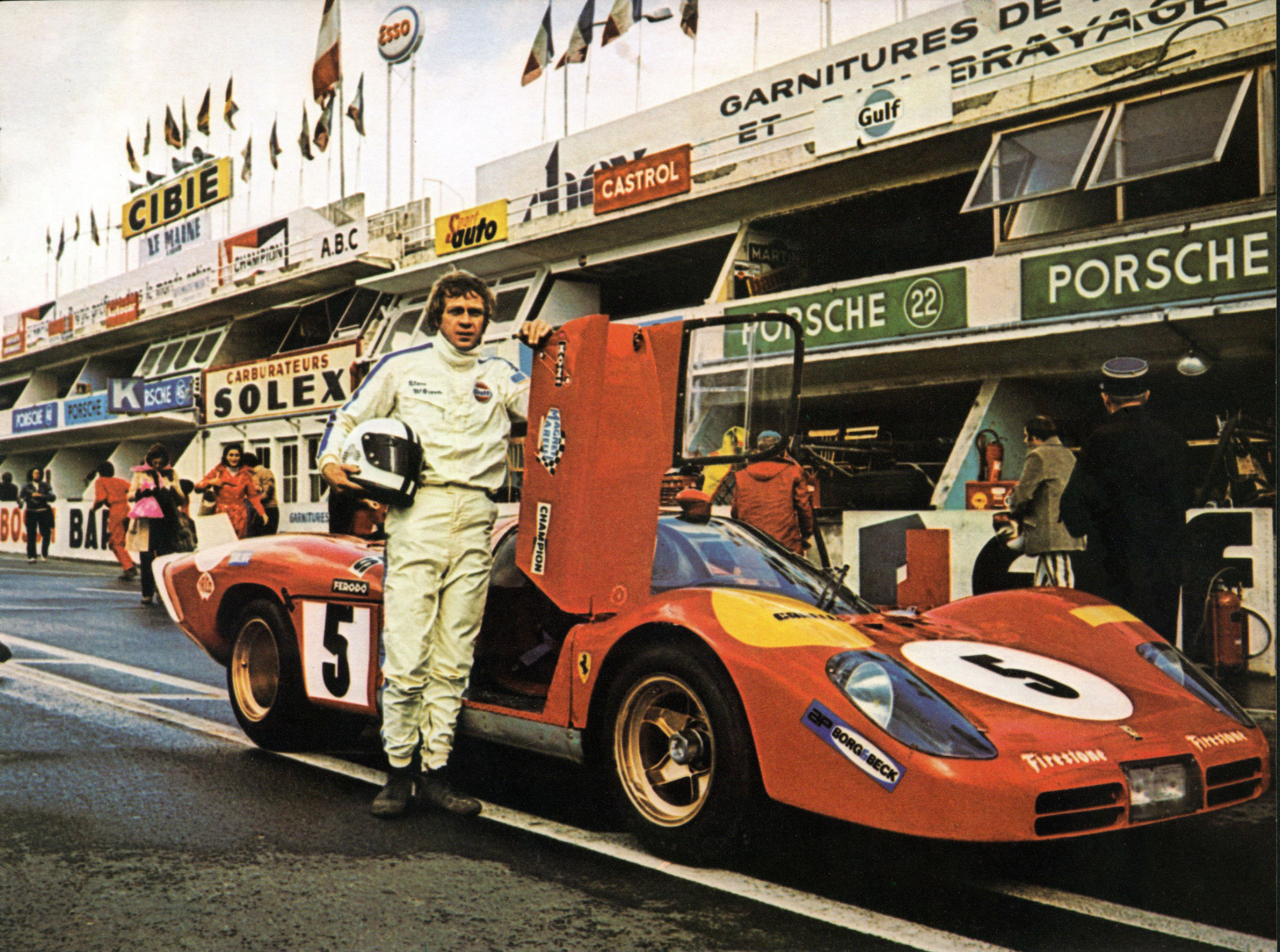 1971 Steve McQueen Le Mans Ferrari Racing Poster – 12x18 Photo Print