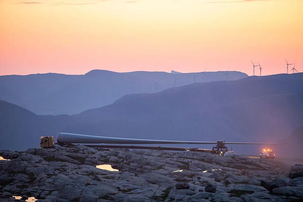 Wind turbines in western Norway.