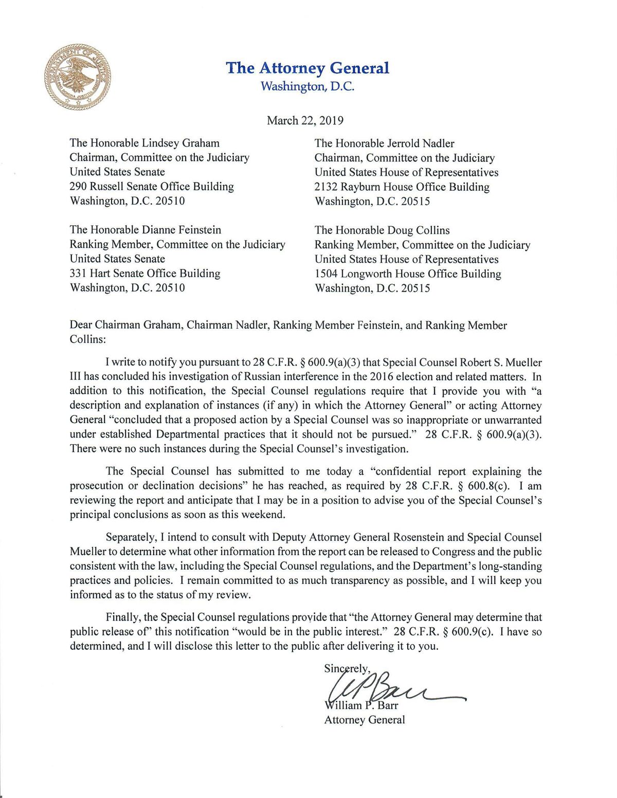 read-barr-s-letter-to-congress-on-the-end-of-the-mueller-inquiry