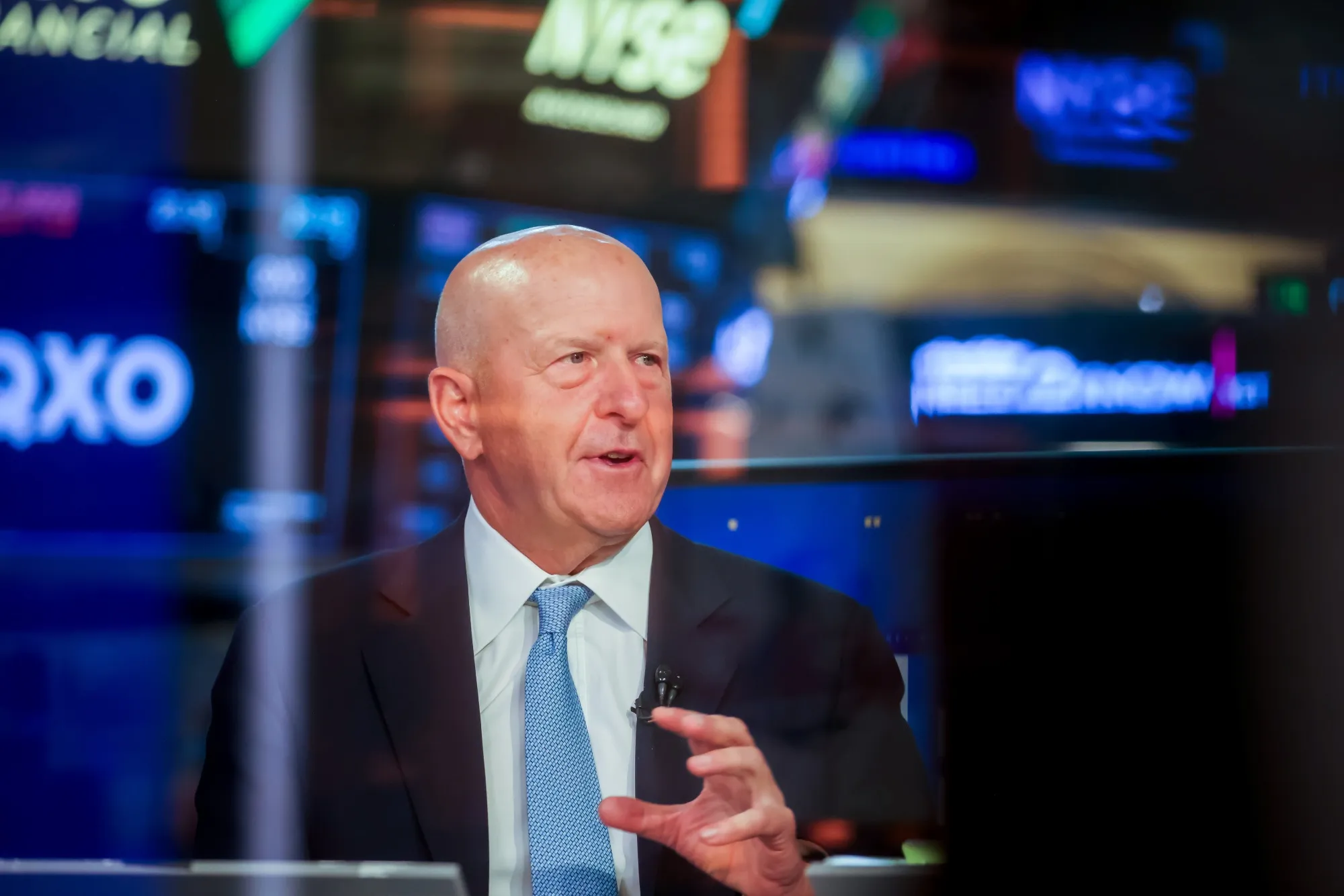 Goldman Sachs CEO David Solomon during an interview on the floor of the New York Stock Exchange on Wednesday.&nbsp;