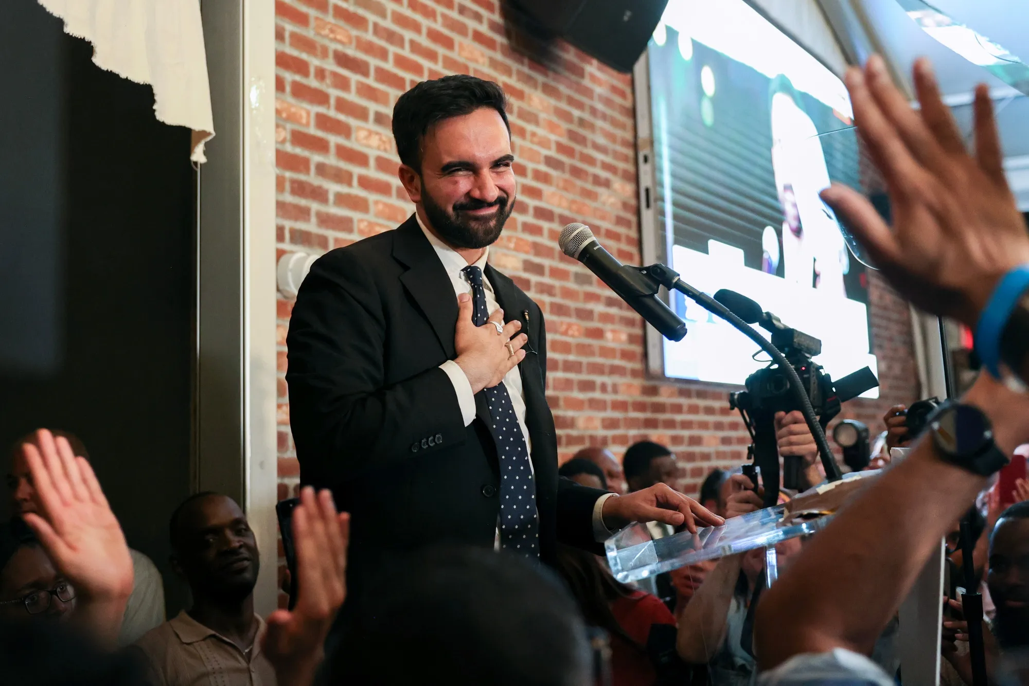 Zohran Mamdani during an election night event in New York, on June 25.