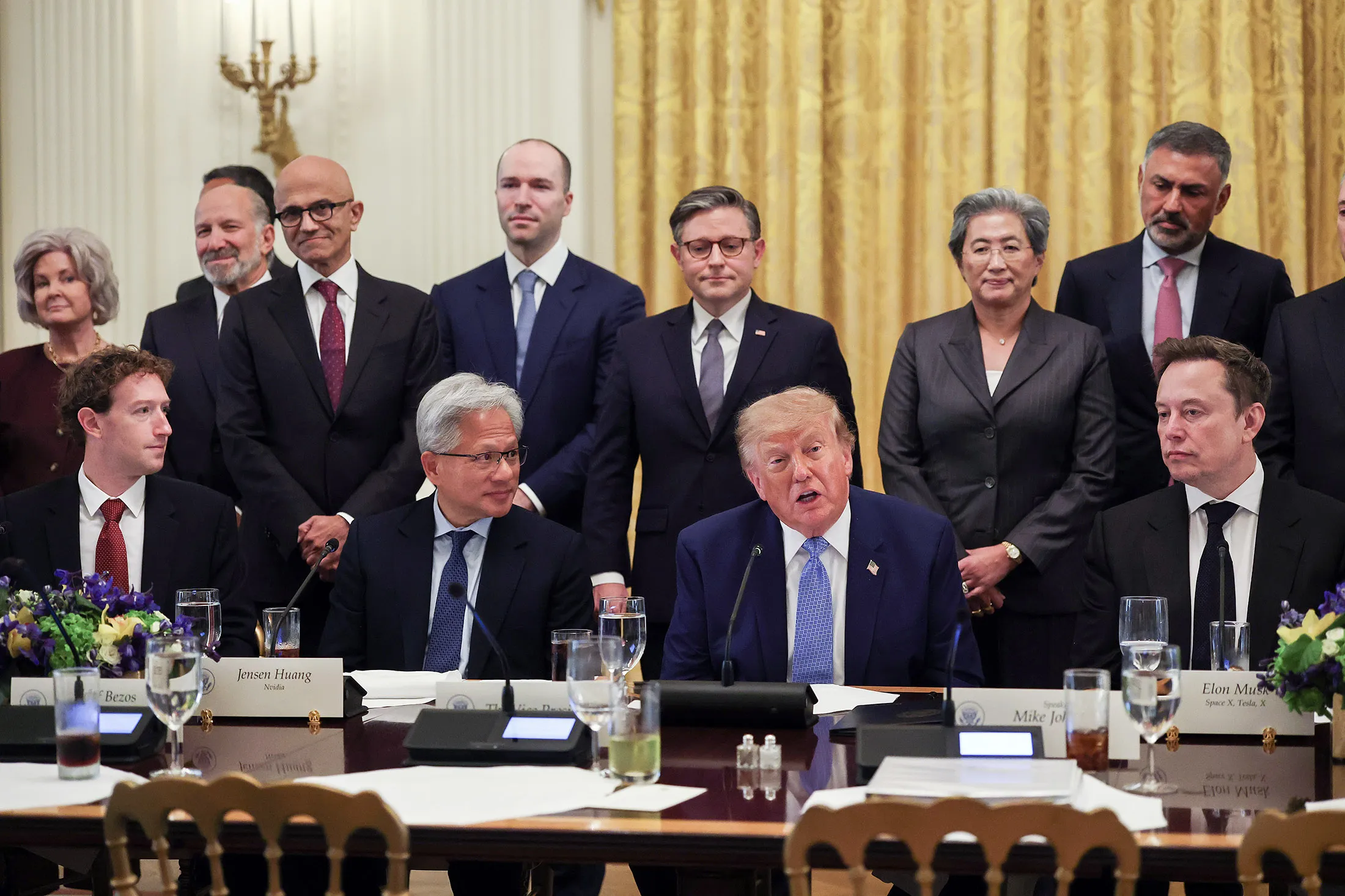 President Donald Trump during a meeting with tech executives on artificial intelligence in the East Room of the White House in Washington on Sept. 29.