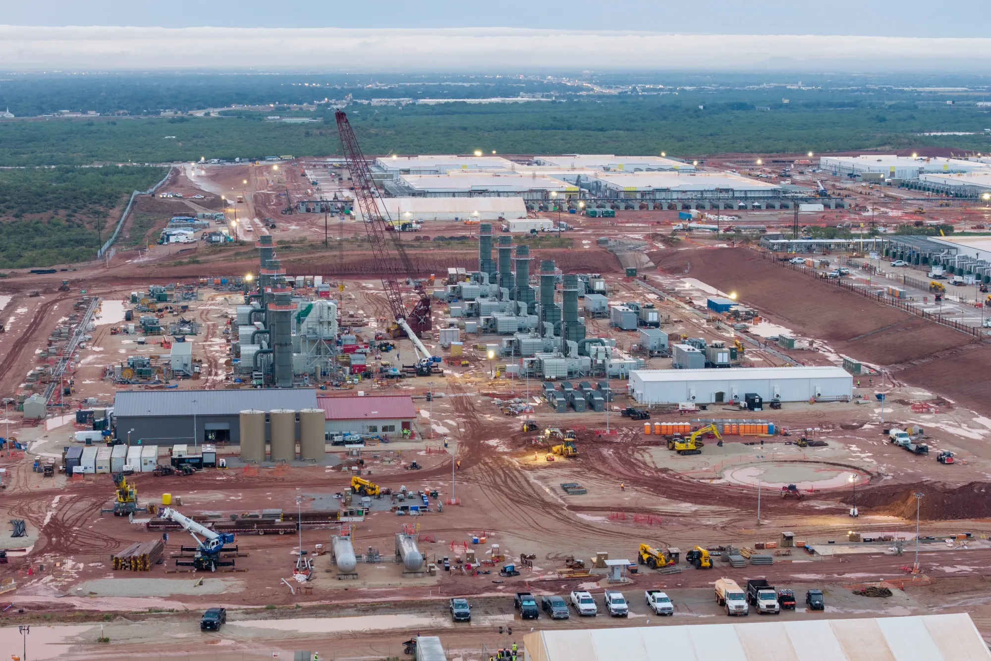 The Stargate AI data center under construction in Abilene, Texas, on Sept. 24.