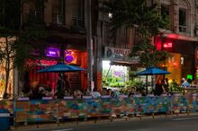 A strip of bars on Dundas West.