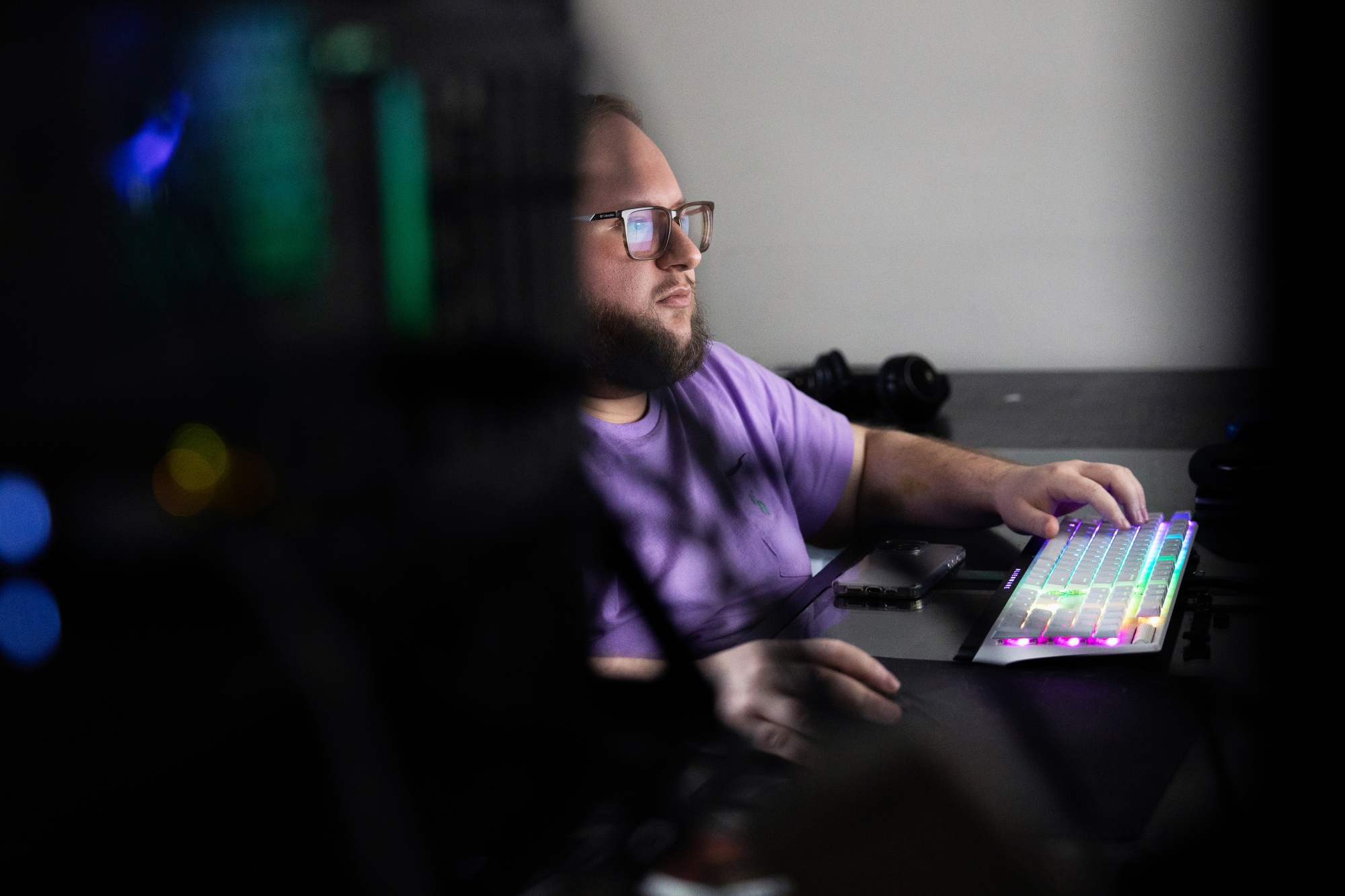 Jake Nesler demonstrates his AI trading bot from his home in Scranton, Pennsylvania, U.S., on April 21, 2026. Photographer: Rachel Wisniewski/Bloomberg
