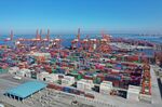 Containers sit at Manila port in the Philippines on March 31, 2020.