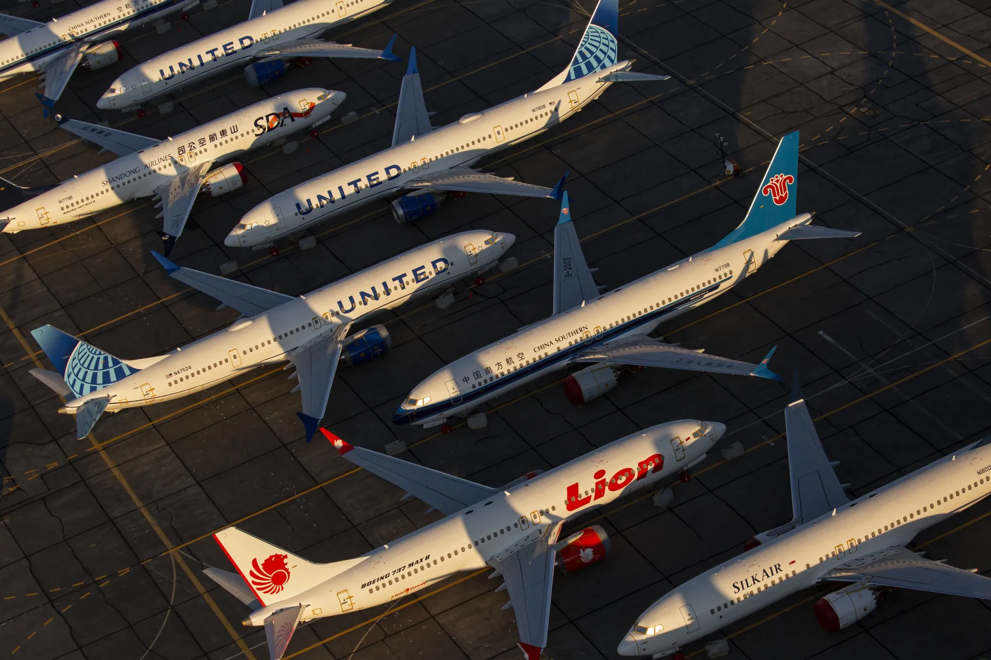 Boeing 737 MAX airplanes parked at Grant County International Airport Oct. 23.