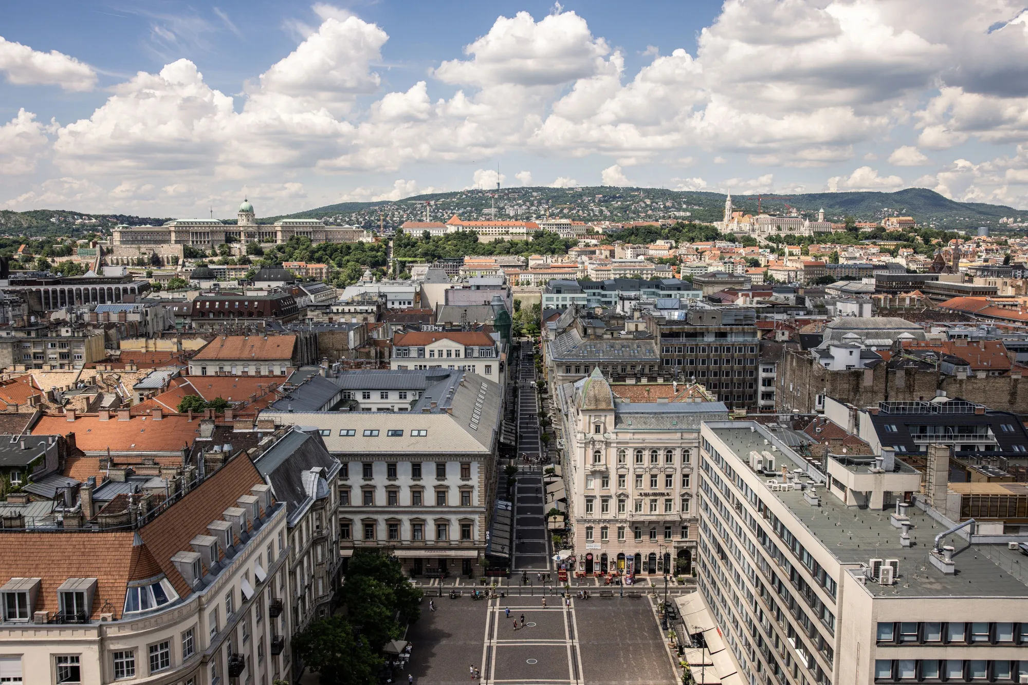 The city skyline in Budapest, Hungary.