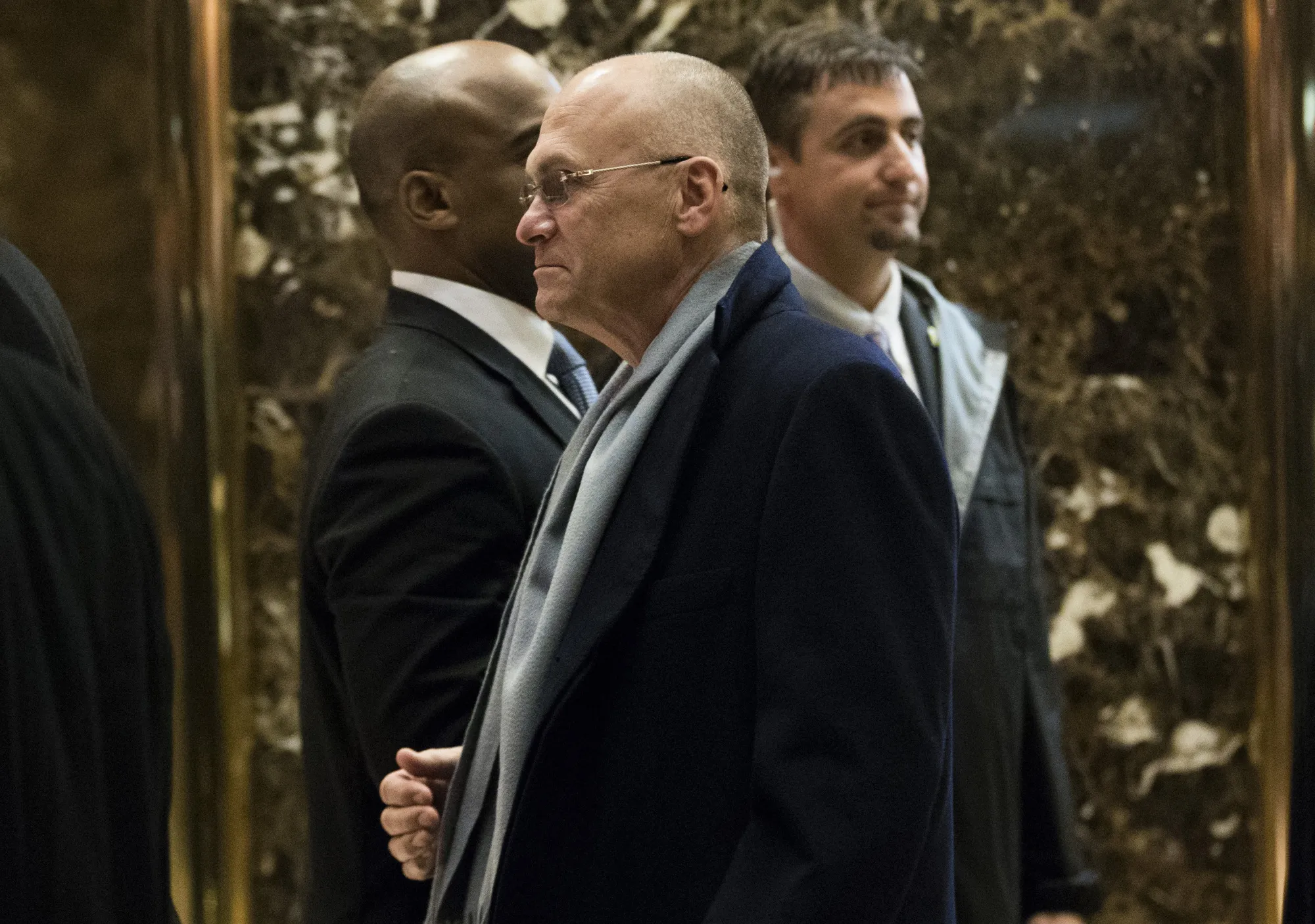 CEO of CKE Restaurants Andy Puzder departs Trump Tower, on Dec. 7, 2016 in New York City.
