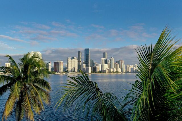 Aerial view of Miami, Florida. 