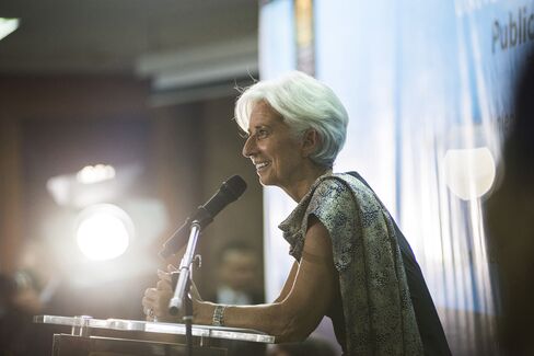 Christine Lagarde speaks in Jakarta