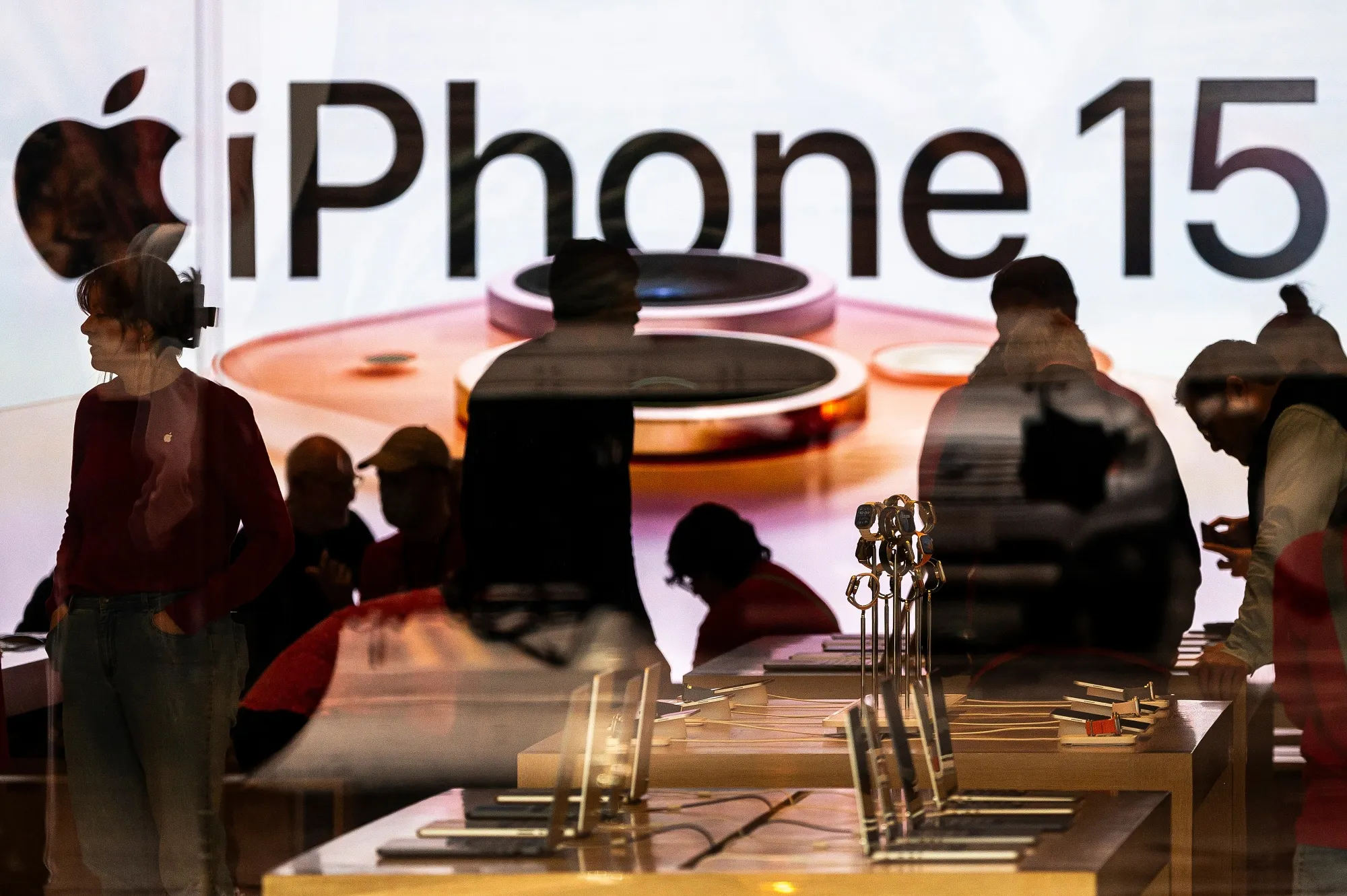 Shoppers inside an Apple store in Walnut Creek, California.
