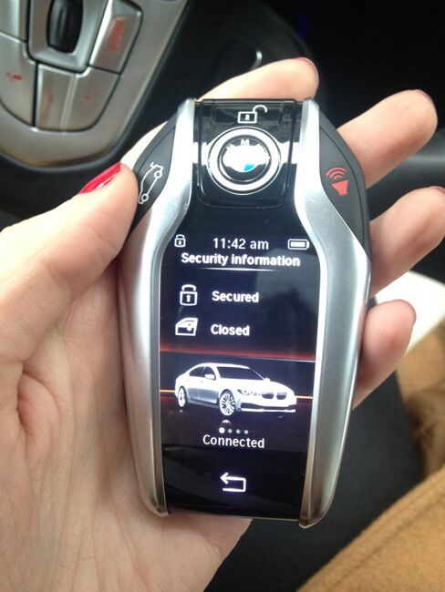 The key, with a built-in status screen, costs $250 to replace—don't lose it!