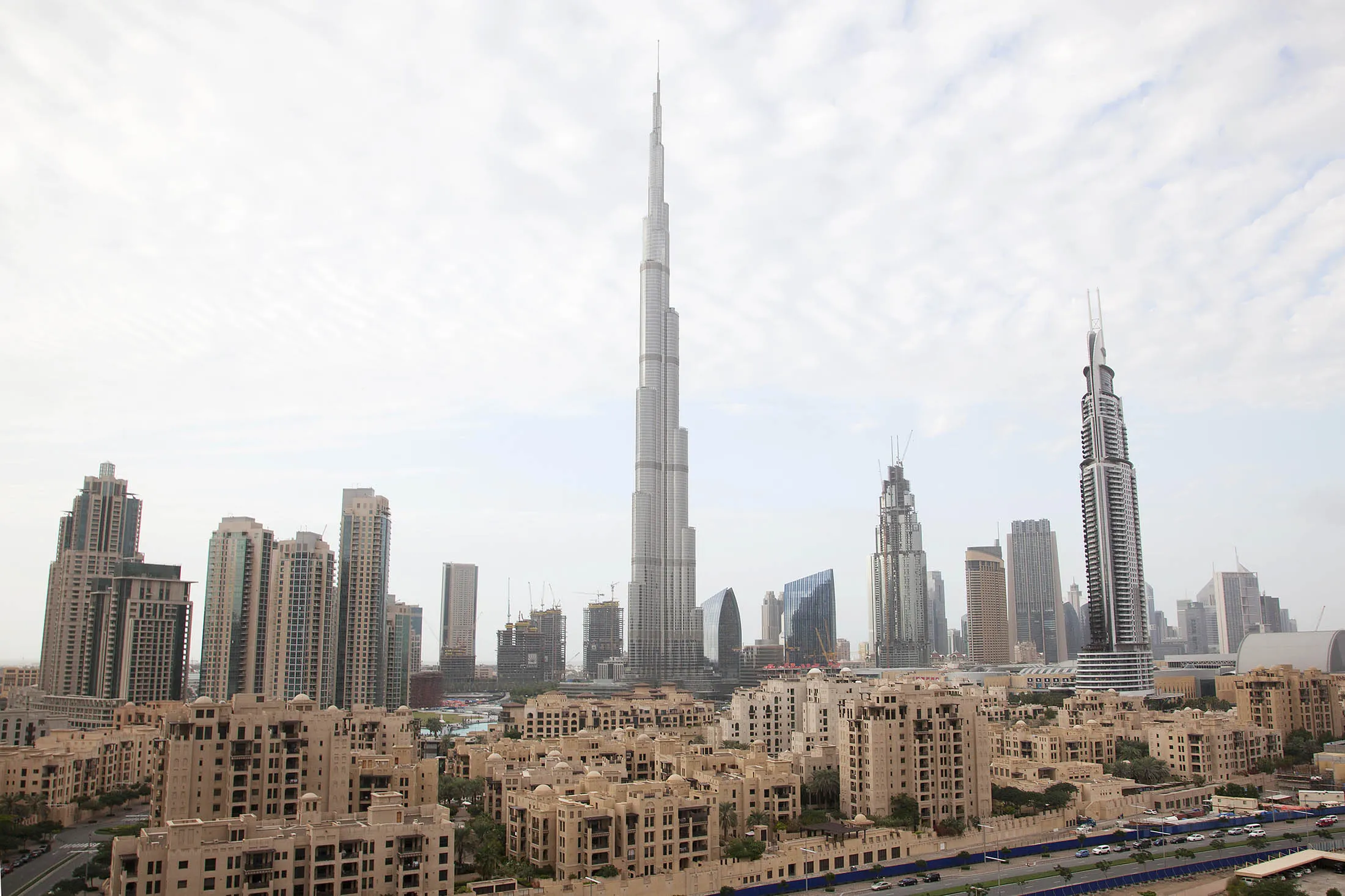 Burj Khalifa, the worlds tallest tower, center, in Dubai, United Arab Emirates.
