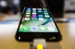 An Apple Inc. iPhone 7.