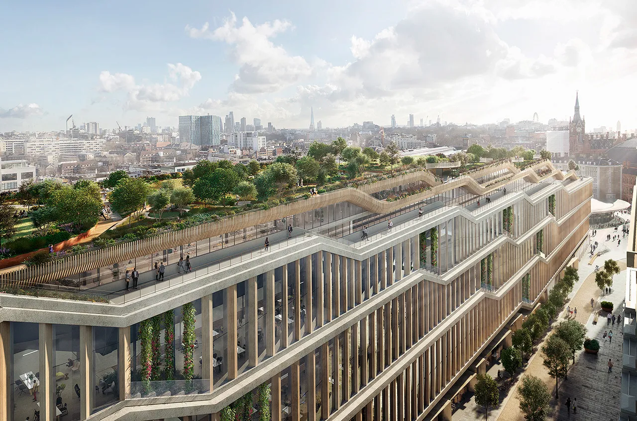 The 93,000 square meter building (1 million square feet) will form a campus alongside Google's existing offices in the King's Cross district of central London.
