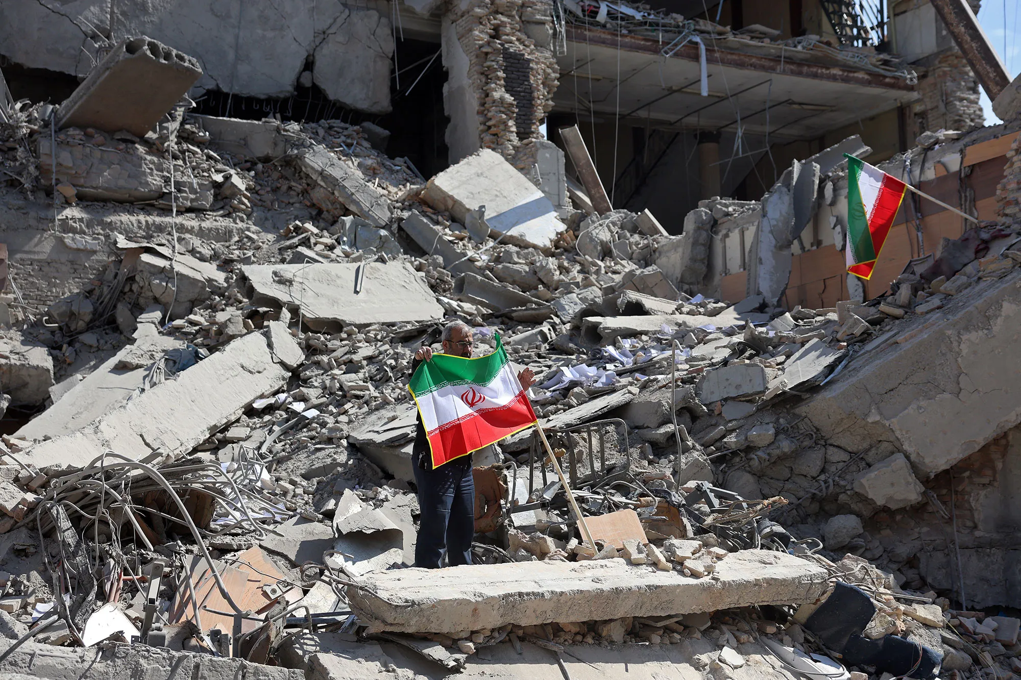 Destroyed buildings following airstrikes in central Tehran on March 4.