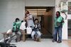 Gojek drivers wait for orders outside a restaurant in Jakarta, Indonesia, in 2020.