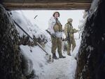 Ukrainian servicemen on the front line in the Luhansk region, Ukraine, on Jan. 27.