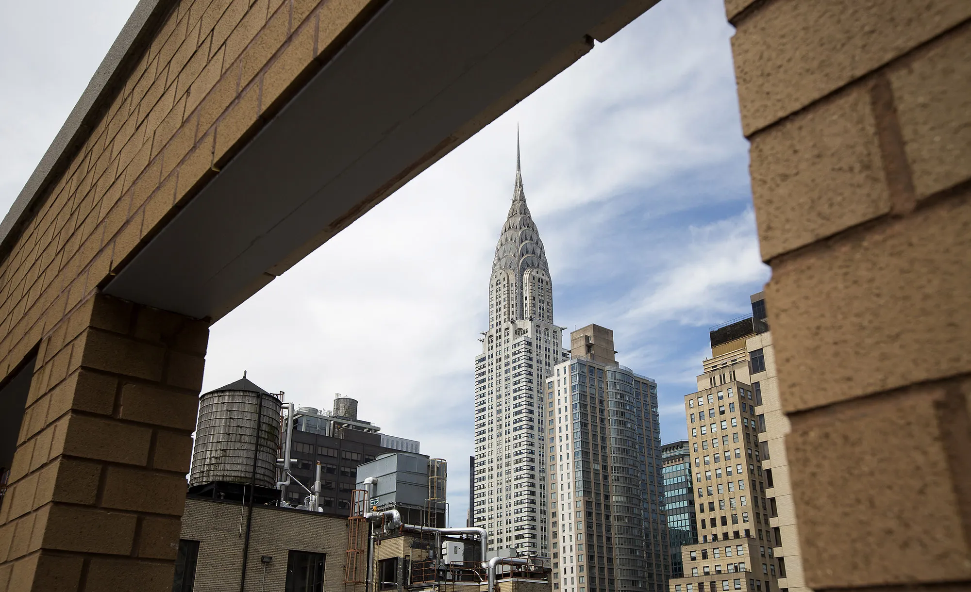The Chrysler Building is seen from the rooftop of the AKA United Nations building in New York.