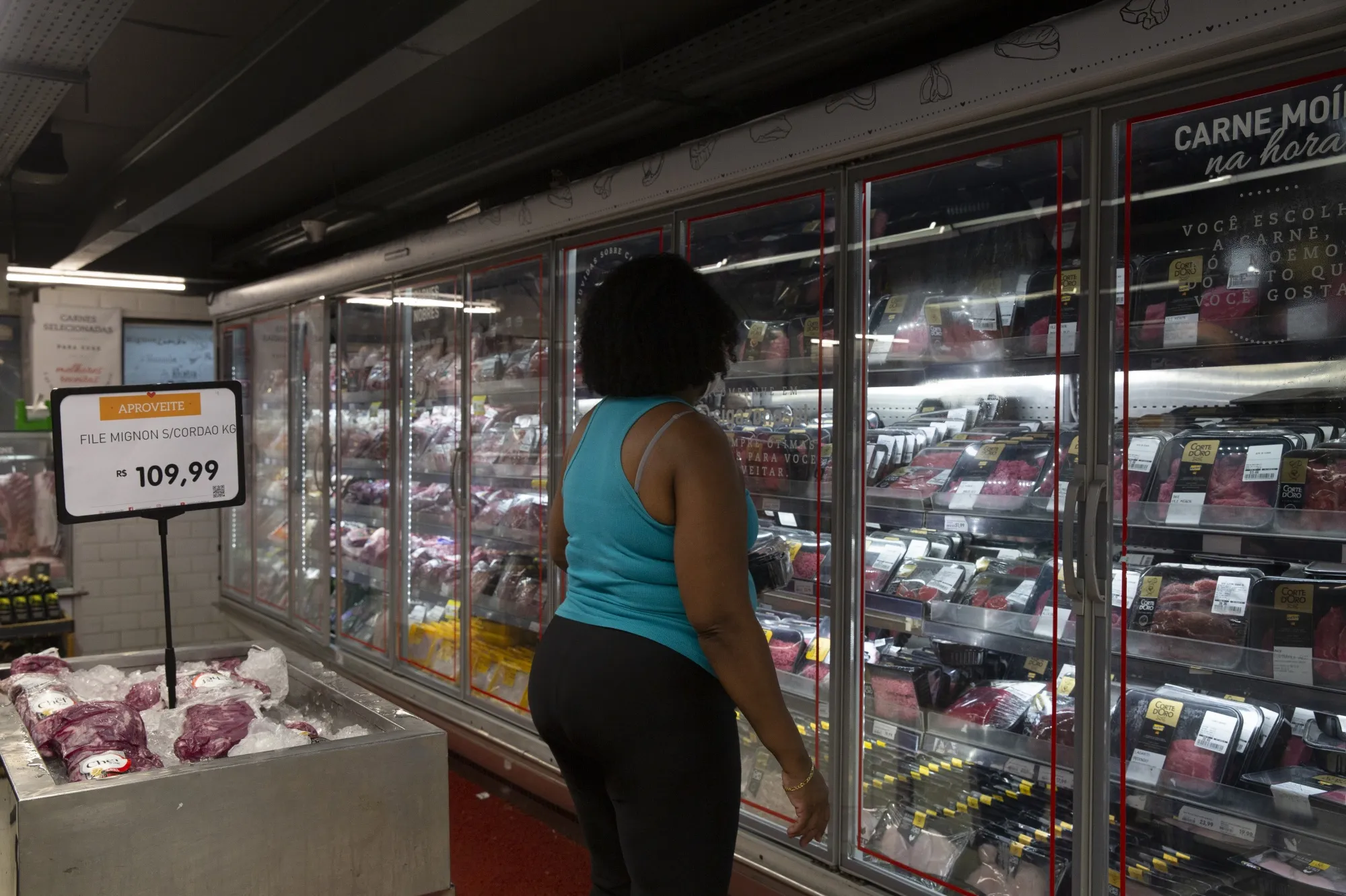 Meat at a grocery store in Rio de Janeiro.