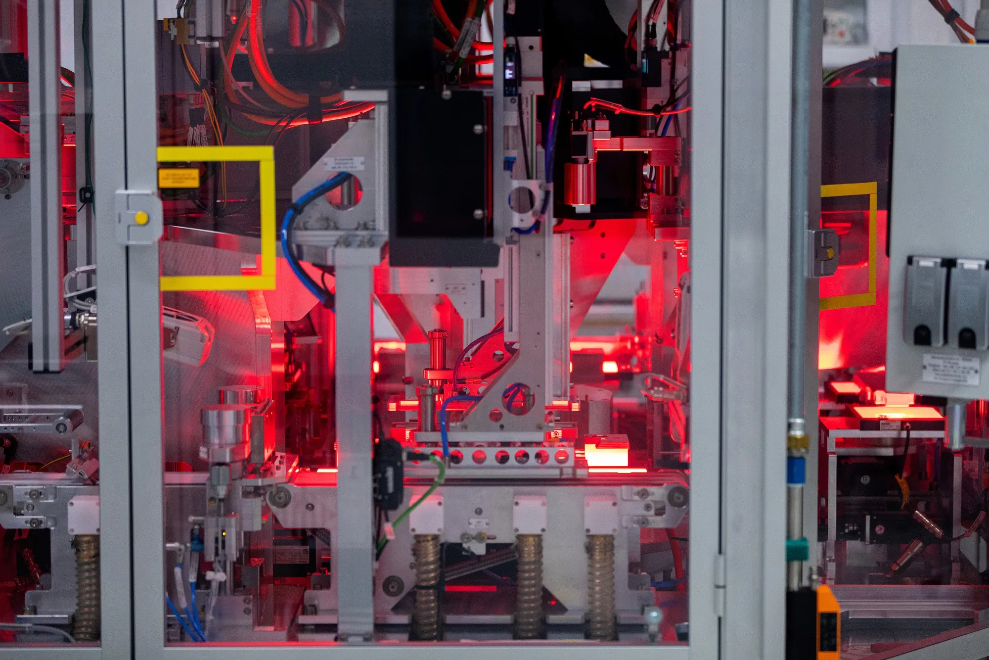 A stacking machine used in battery cell production in Volkswagen’s&nbsp;SalzGiga&nbsp;factory in Salzgitter, Germany. So far there are no large-scale battery factories in Africa, even though raw materials are often sourced on the continent.