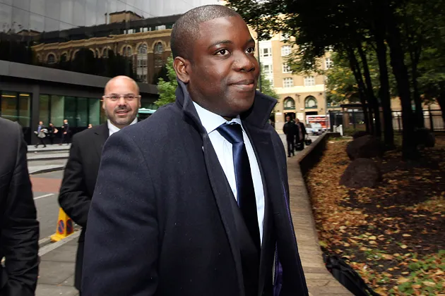 Kweku Adoboli, a former trader at UBS AG arrives at Southwark Crown
Court in London, on Sept. 27, 2012
