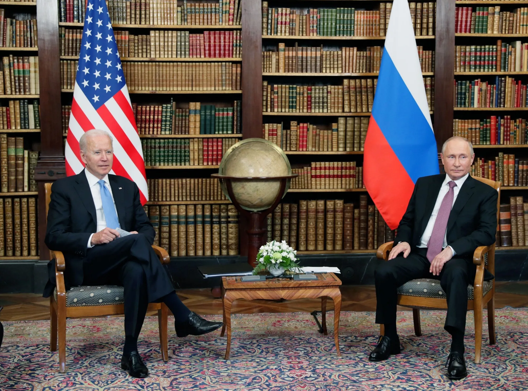 Joe Biden and Vladimir Putin in June 2021.&nbsp;
