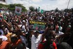 Supporters of Peter Obi in Abuja, Nigeria on Sept. 24.