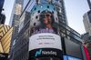 Airbnb Inc. signage on an electronic monitor during the company's initial public offering (IPO) at the Nasdaq MarketSite in New York, U.S., on Thursday, Dec. 10, 2020. 