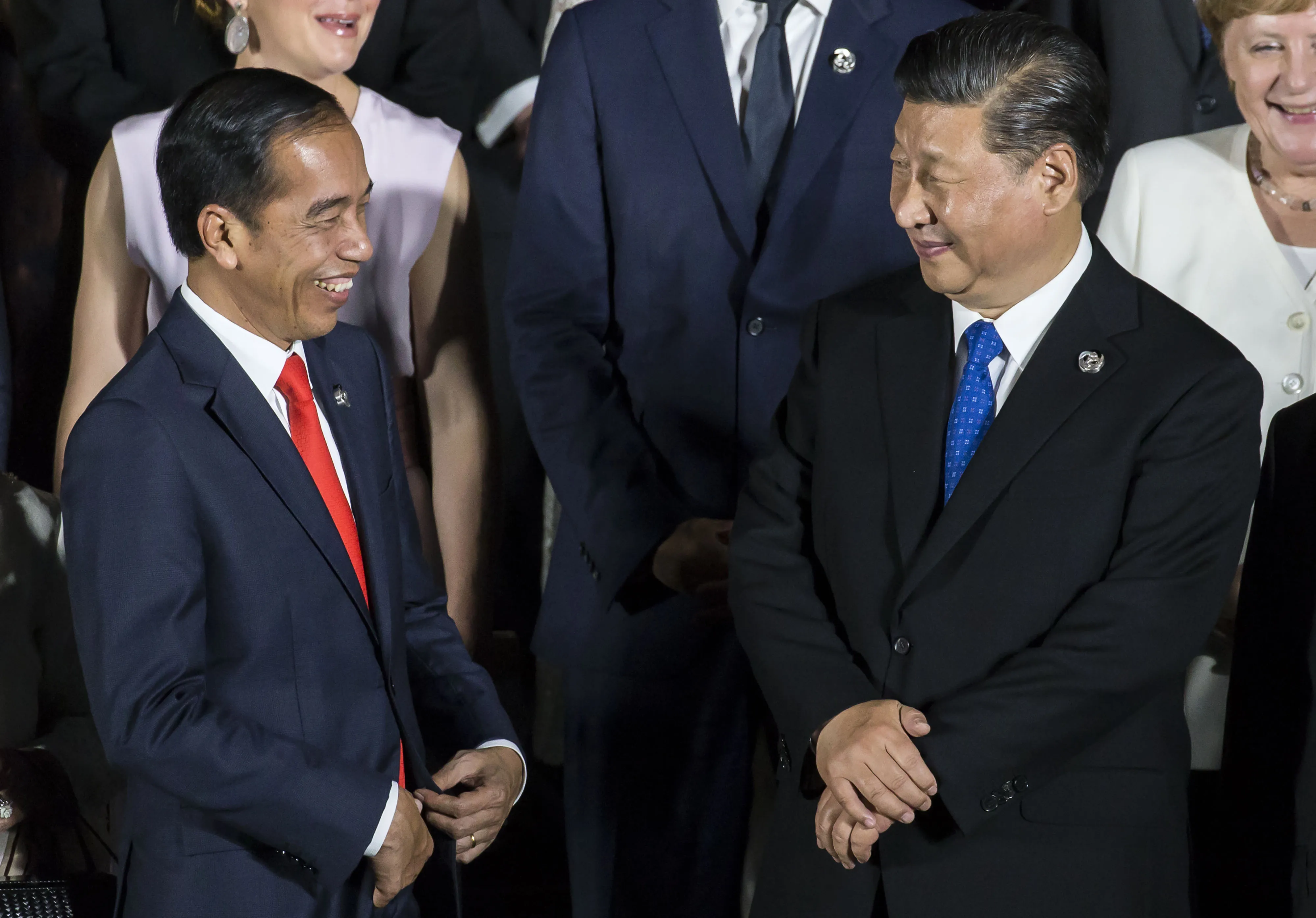 Joko Widodo, Indonesia's president, left, with Xi Jinping, China's president, in June 2019.&nbsp;