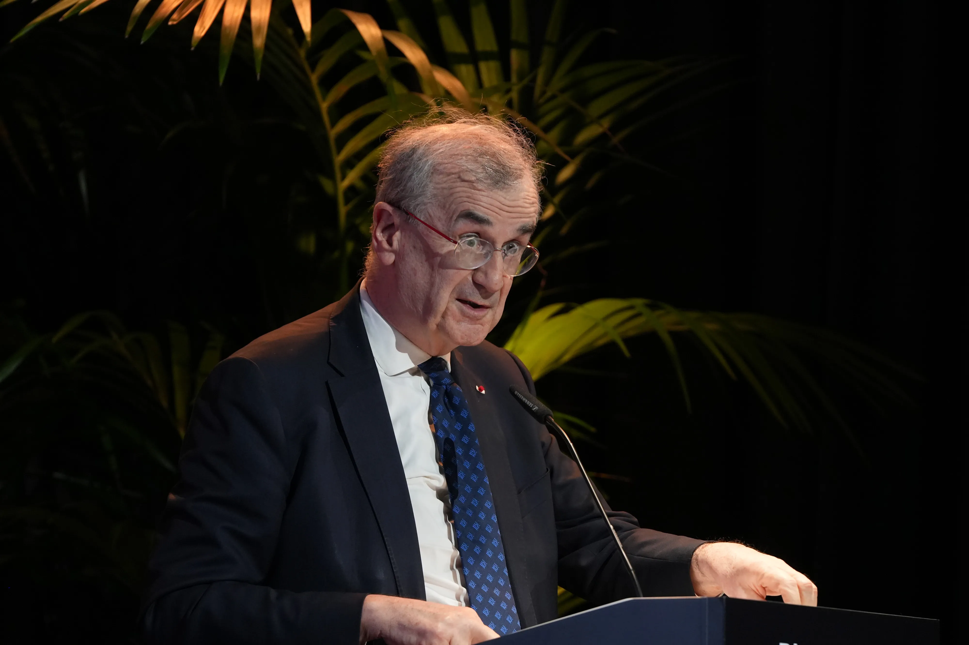Bank of France Governor Francois Villeroy de Galhau at Bloomberg’s Future of Finance conference in Paris, on Thursday, March 12, 2026.