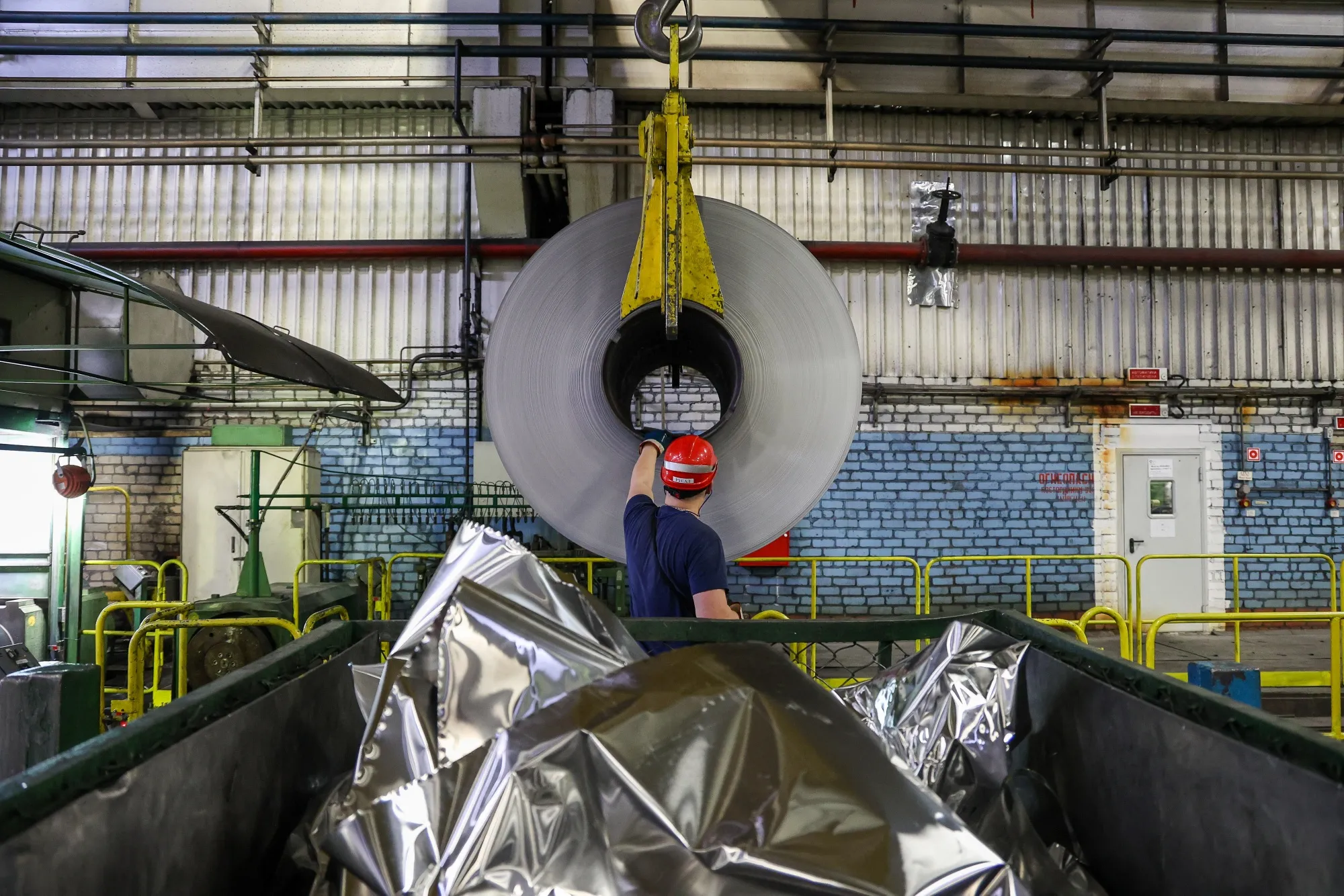 A foil mill operated by United Co. Rusal, in Sayanogorsk, Russia.