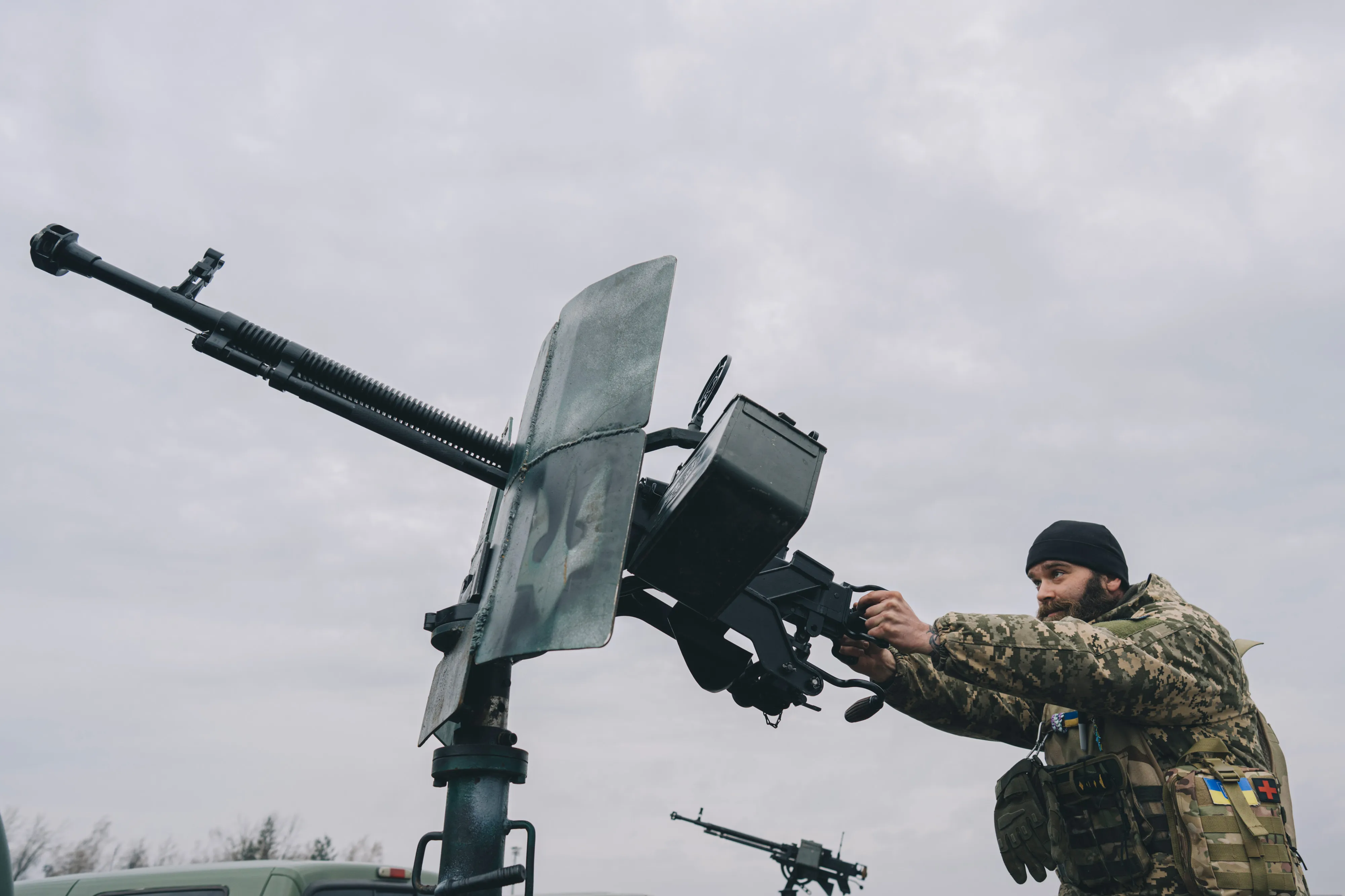 A Ukrainian anti-aircraft pick-up truck.
