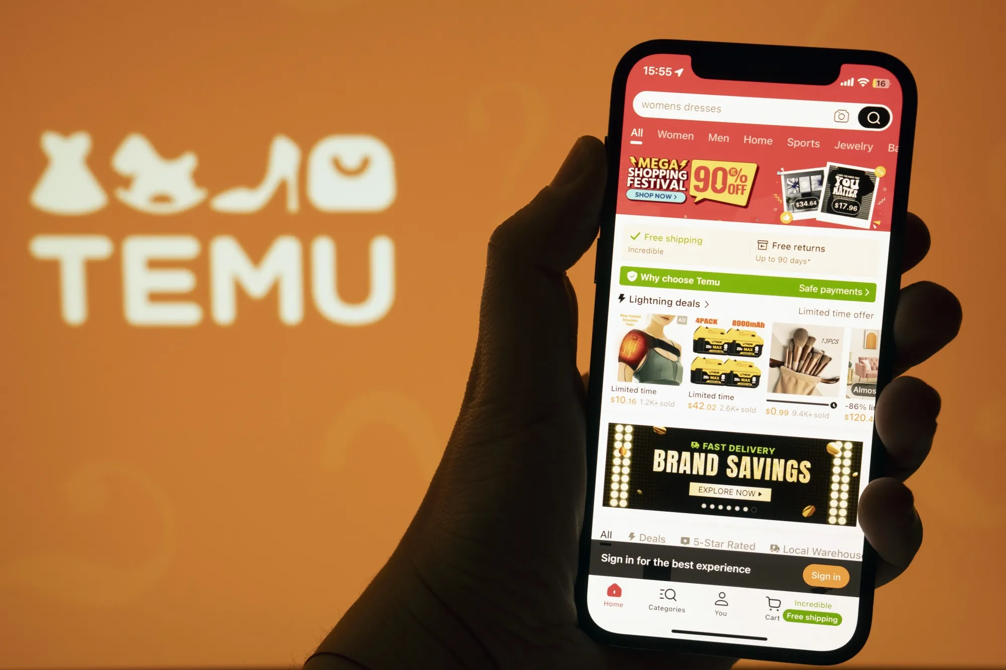 The Temu app on a smartphone in Shanghai, China, on Feb. 3, 2025.