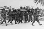 Nigerian federal troops are pictured during an operation against secessionist Biafra forces near the town of Ore, some 120 miles from Ibadan, Nigeria, Aug. 16, 1967.