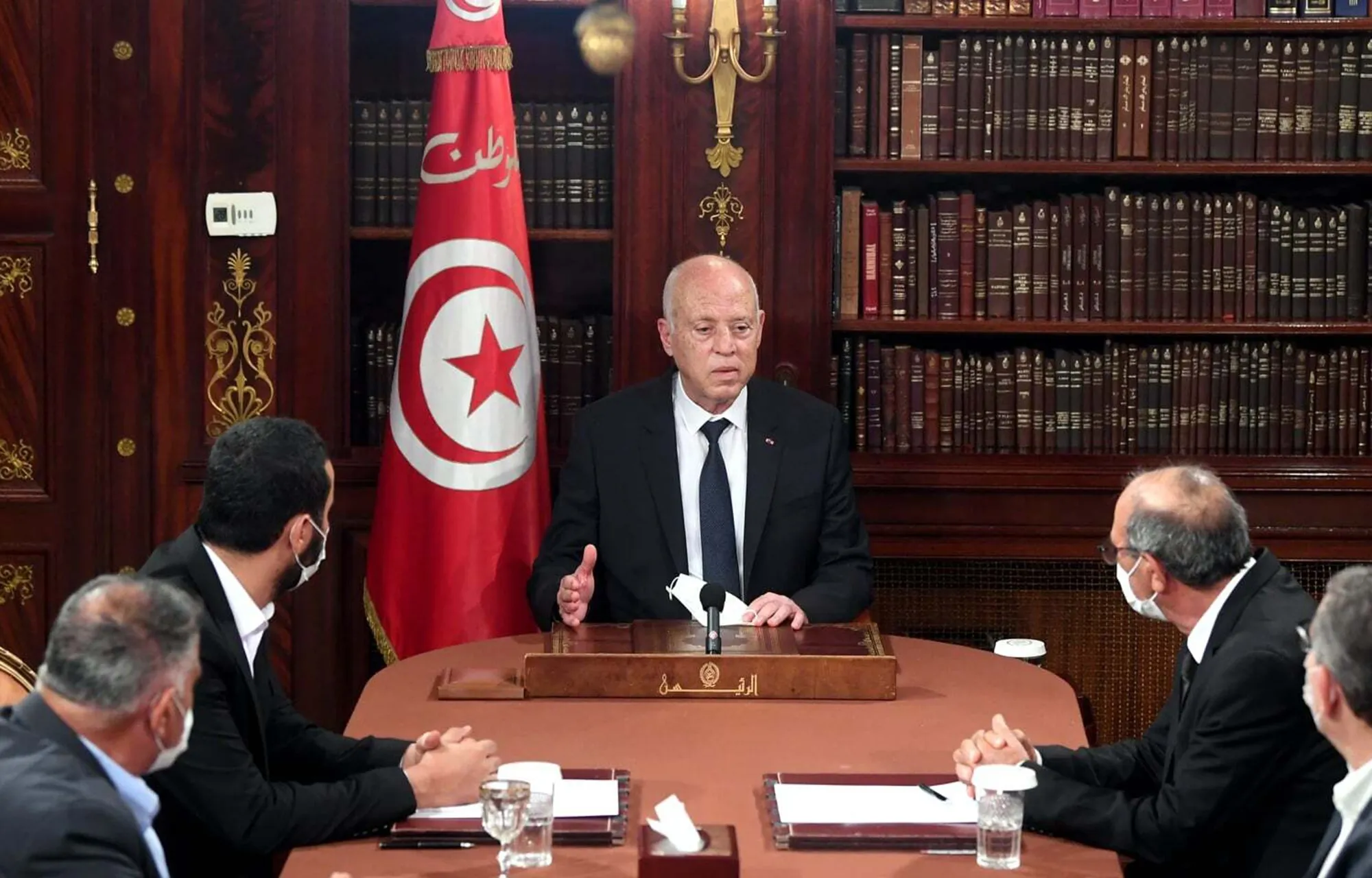 &nbsp;Kais Saied&nbsp;at the Carthage Palace&nbsp;on July 27.
