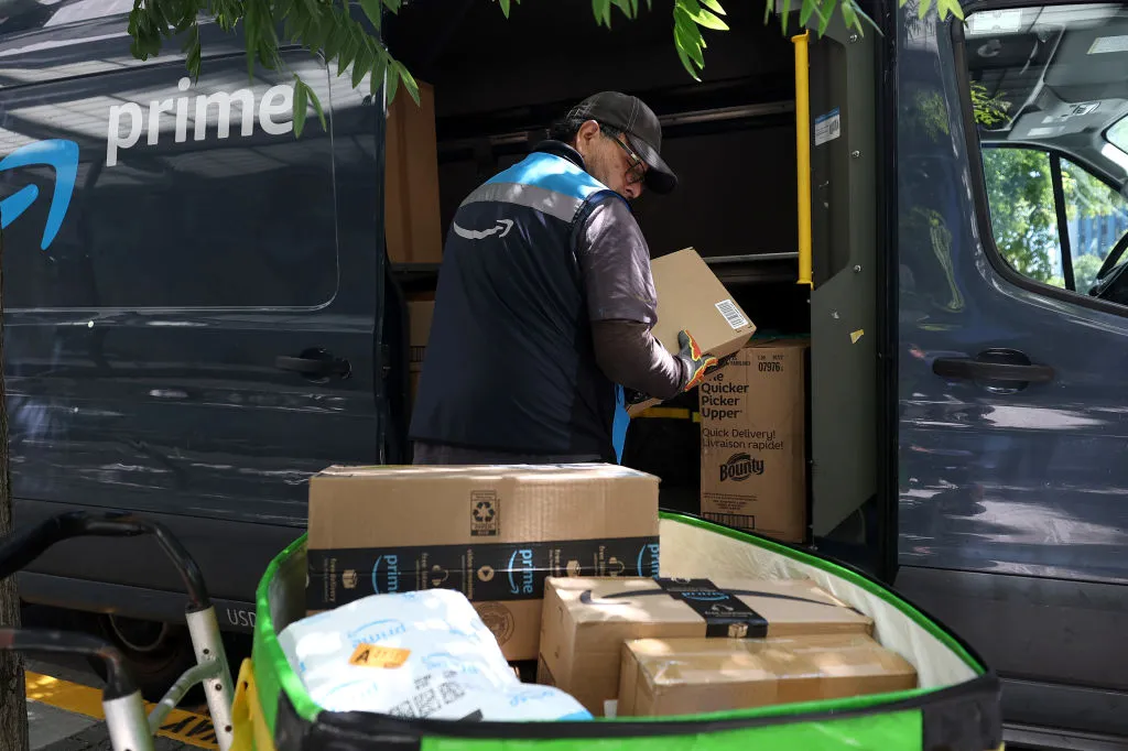 An Amazon delivery driver&nbsp;in San Francisco.