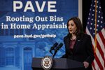 U.S. Vice President Kamala Harris speaks about the Property Appraisal and Valuation Equity (PAVE) report in Washington, DC, on&nbsp;March 23, 2022. The PAVE task force released an action plan that represents wide-ranging sets of reforms to advance equity in the home appraisal process.