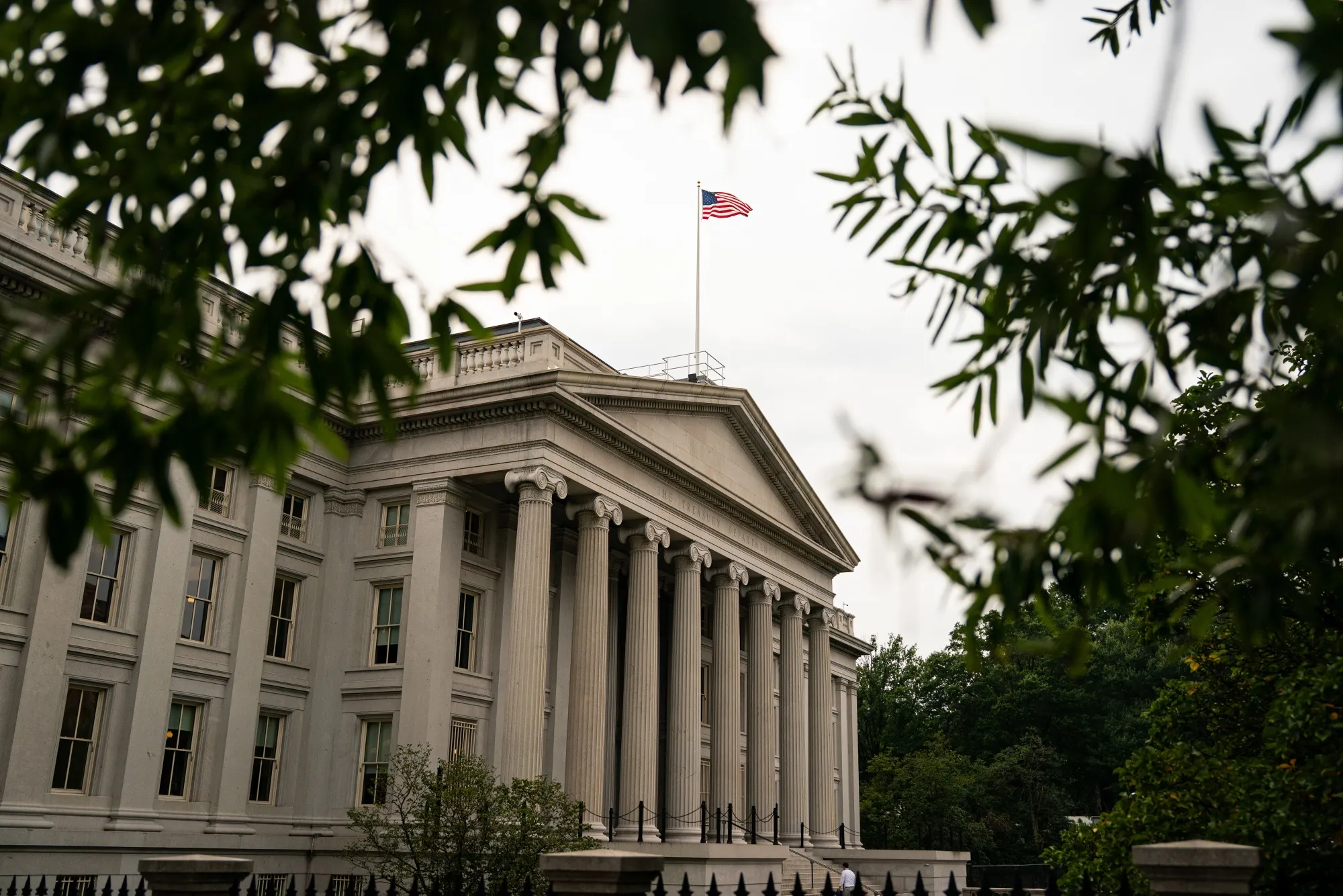 The US Treasury building in Washington, DC.