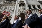 Criminal lawyers protest at the Supreme Court in central London, Sept. 6.&nbsp;