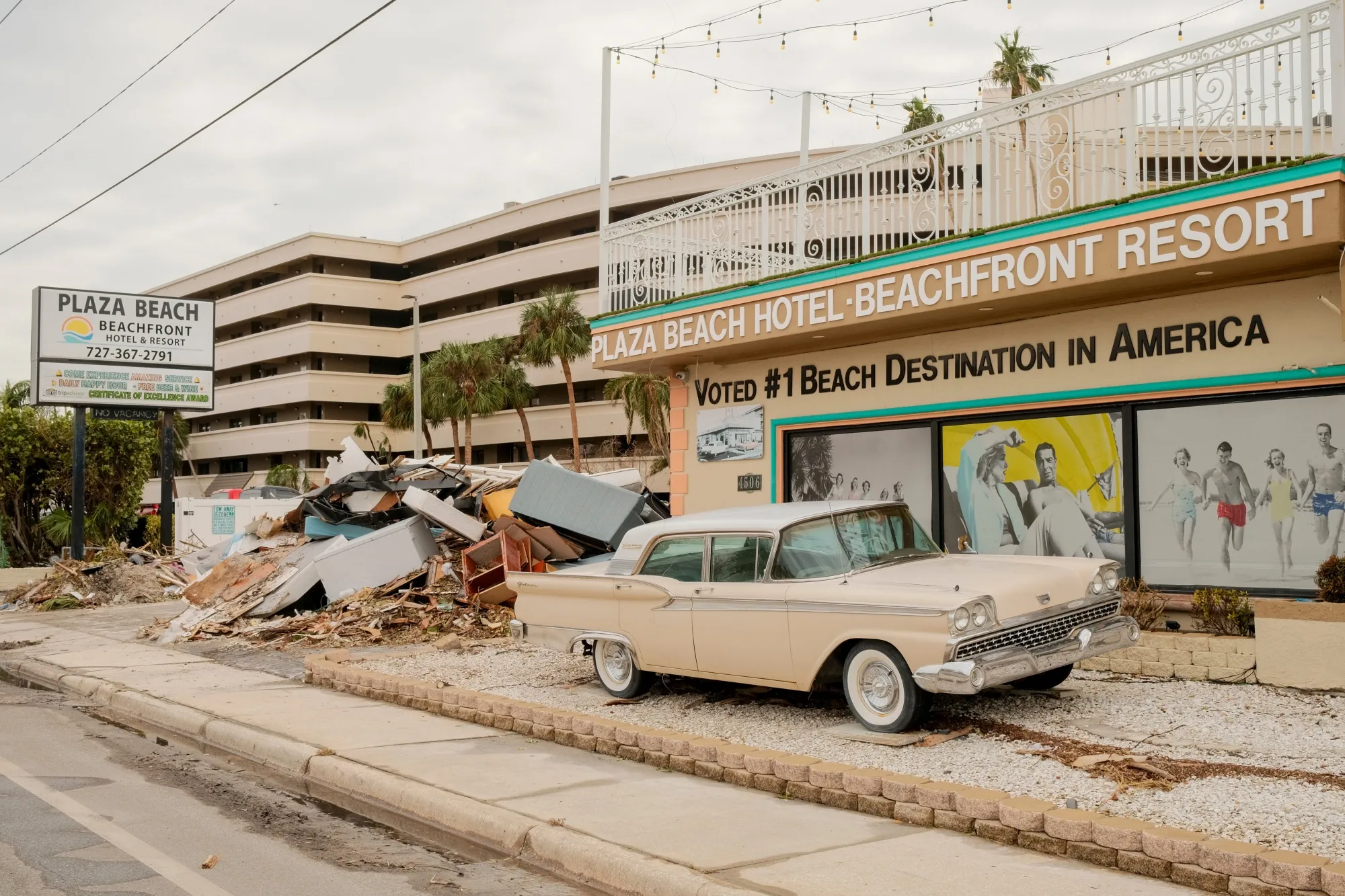 Debris from damage caused by hurricanes Helene and Milton in St. Pete Beach, Florida,&nbsp;on&nbsp;Oct. 11.