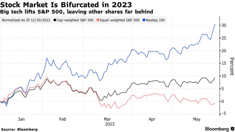 Stock Market Is Bifurcated in 2023 | Big tech lifts S&P 500, leaving other shares far behind