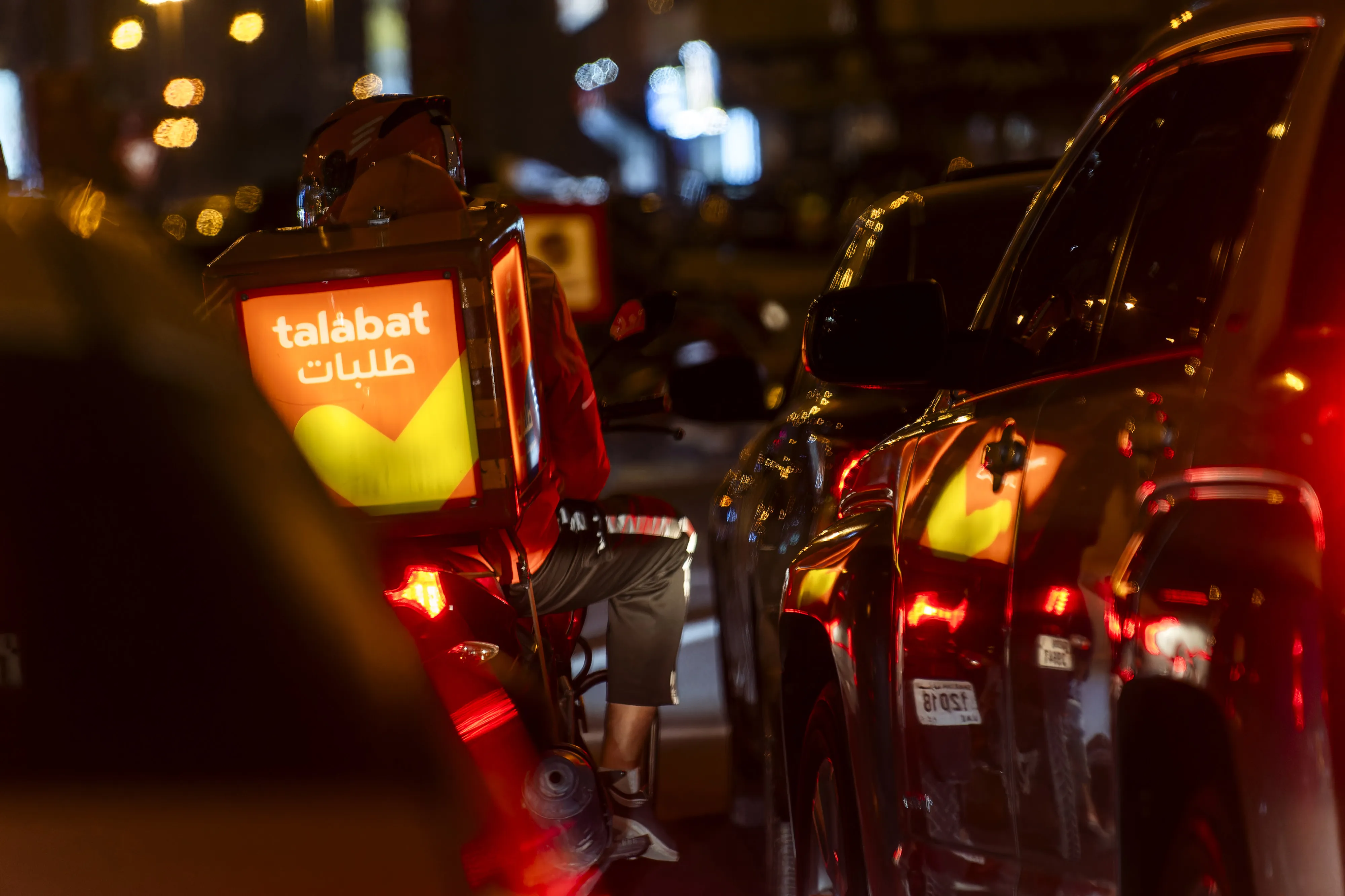 A Talabat food delivery rider&nbsp;in Sharjah, UAE.&nbsp;