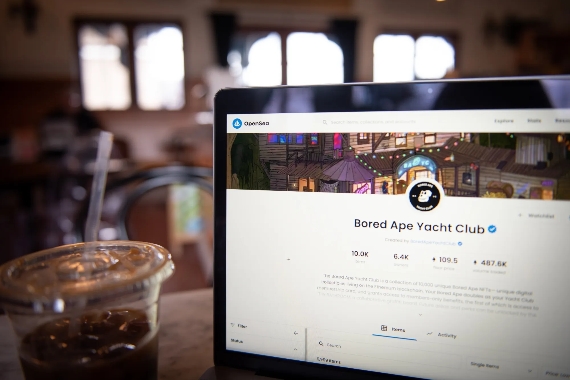 The Bored Ape Yacht Club NFT&nbsp;collection on the OpenSea marketplace.&nbsp;