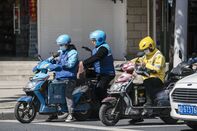 Food Delivery Workers As China Economic Activity Picks Up