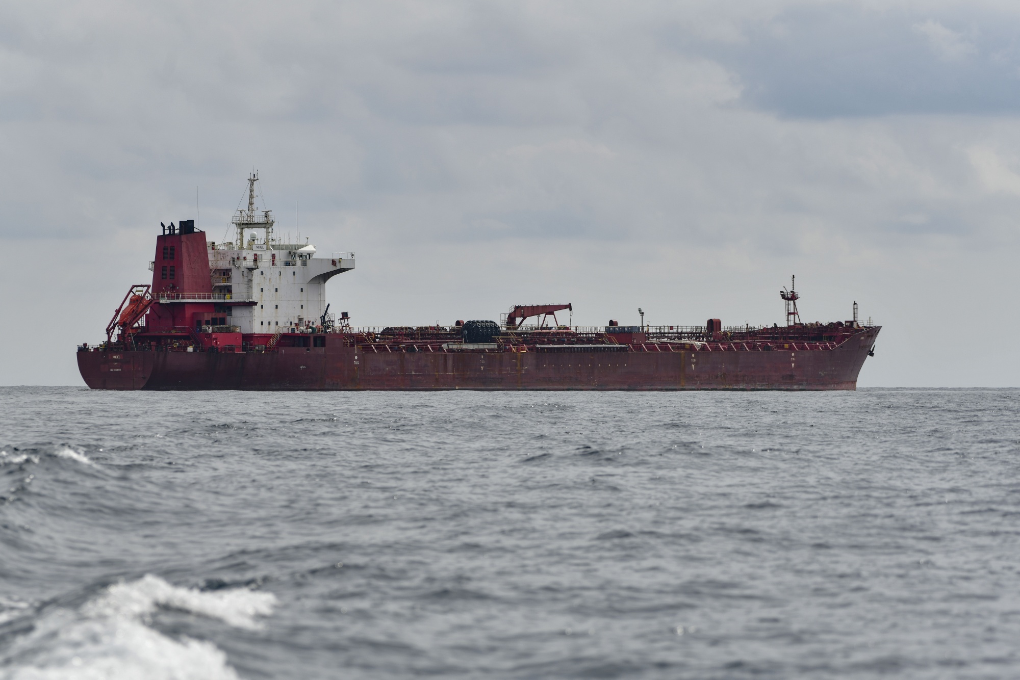 The oil tanker Nobel waiting to transfer crude oil from Russia, on March 5, 2023, in Ceuta, Spain. Photographer: Antonio Sempere/Europa Press/Getty Images