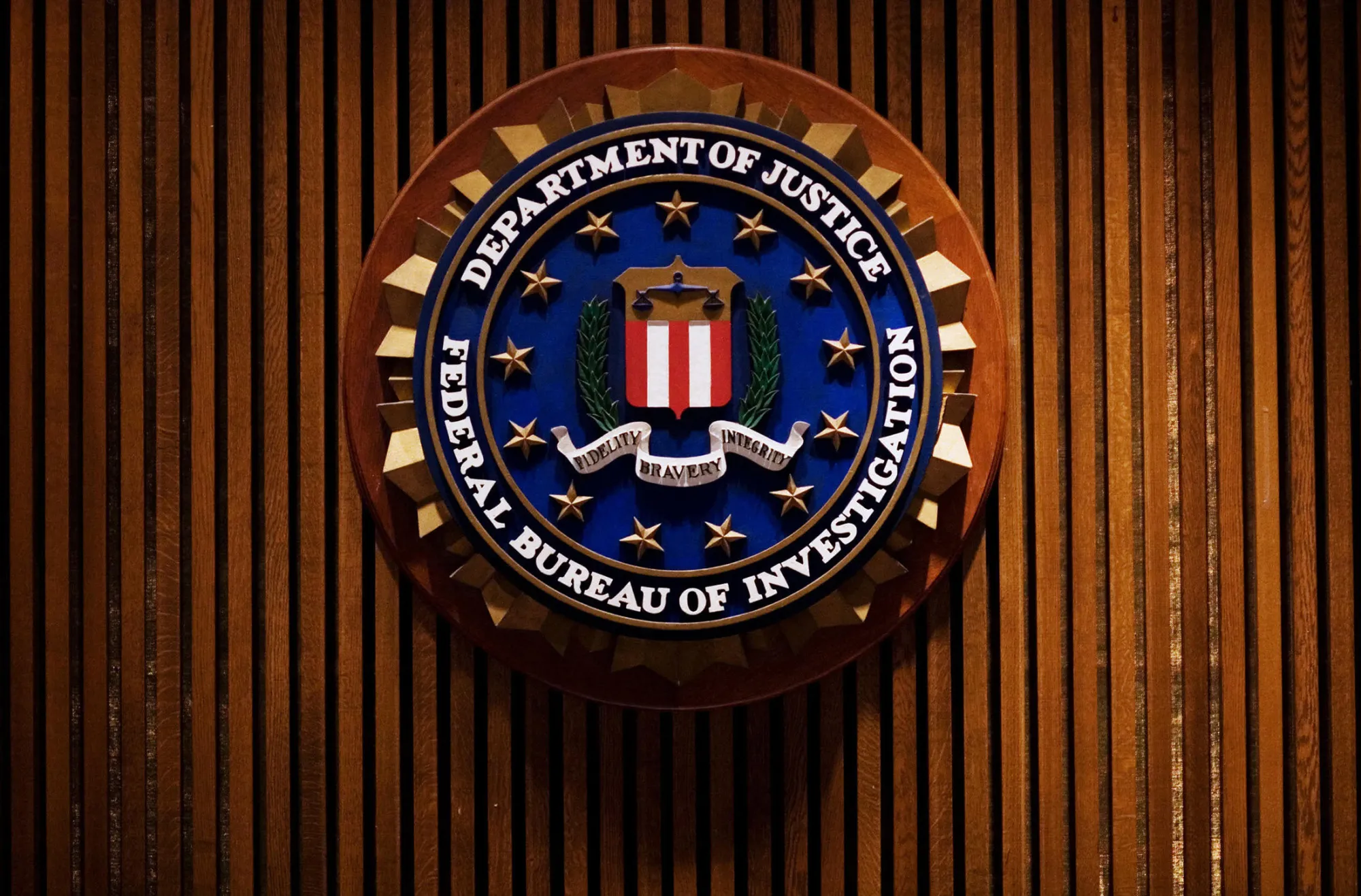 A crest of the Federal Bureau of Investi