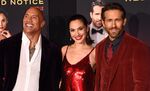 Dwayne Johnson, Gal Gadot and Ryan Reynolds attend the world premiere of Netflix’s “Red Notice” in Los Angeles.